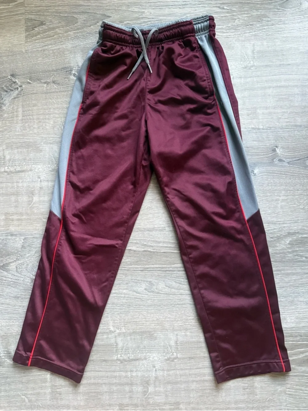 Athletic Works Boy’sSz L (10/12) Maroon Gray Athletic Track Pants